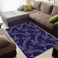 Deep Blue Monstera Area Rug Polynesian Tribal Pattern LT01 - Polynesian Pride
