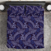 Deep Blue Monstera Bedding Set Polynesian Tribal Pattern LT01 Blue - Polynesian Pride