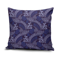 Deep Blue Monstera Pillow Cover Polynesian Tribal Pattern LT01 Blue - Polynesian Pride