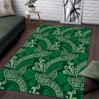 Forest Green Monstera Area Rug Polynesian Tribal Pattern LT01 Green - Polynesian Pride