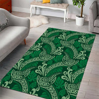 Forest Green Monstera Area Rug Polynesian Tribal Pattern LT01 - Polynesian Pride