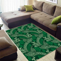 Forest Green Monstera Area Rug Polynesian Tribal Pattern LT01 - Polynesian Pride