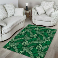 Forest Green Monstera Area Rug Polynesian Tribal Pattern LT01 - Polynesian Pride
