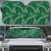 Forest Green Monstera Auto Sun Shade Polynesian Tribal Pattern LT01 Green - Polynesian Pride