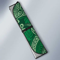 Forest Green Monstera Auto Sun Shade Polynesian Tribal Pattern LT01 - Polynesian Pride
