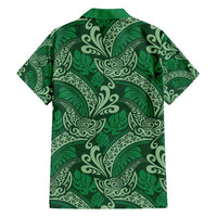 Forest Green Monstera Family Matching Summer Maxi Dress and Hawaiian Shirt Polynesian Tribal Pattern - Polynesian Pride