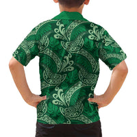 Forest Green Monstera Family Matching Tank Maxi Dress and Hawaiian Shirt Polynesian Tribal Pattern LT01 - Polynesian Pride