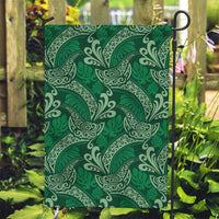 Forest Green Monstera Garden Flag Polynesian Tribal Pattern LT01 Garden Flag Green - Polynesian Pride