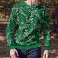 Forest Green Monstera Ugly Christmas Sweater Polynesian Tribal Pattern LT01 - Polynesian Pride