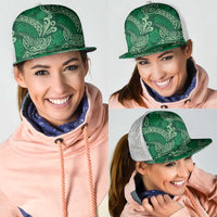 Forest Green Monstera Mesh Trucker Cap Polynesian Tribal Pattern LT01 - Polynesian Pride