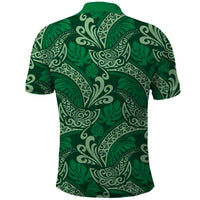 Forest Green Monstera Polo Shirt Polynesian Tribal Pattern LT01 - Polynesian Pride