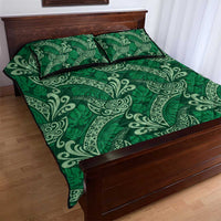 Forest Green Monstera Quilt Bed Set Polynesian Tribal Pattern LT01 - Polynesian Pride