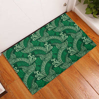 Forest Green Monstera Rubber Doormat Polynesian Tribal Pattern LT01 - Polynesian Pride