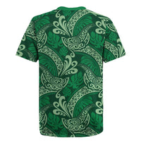 Forest Green Monstera Rugby Jersey Polynesian Tribal Pattern LT01 - Polynesian Pride