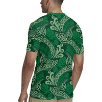 Forest Green Monstera Rugby Jersey Polynesian Tribal Pattern LT01 - Polynesian Pride