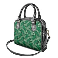 Forest Green Monstera Shoulder Handbag Polynesian Tribal Pattern LT01 - Polynesian Pride