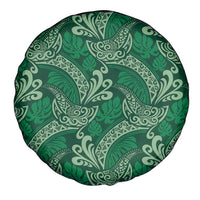 Forest Green Monstera Spare Tire Cover Polynesian Tribal Pattern LT01 - Polynesian Pride