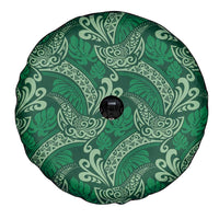 Forest Green Monstera Spare Tire Cover Polynesian Tribal Pattern LT01 - Polynesian Pride