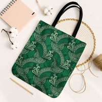 Forest Green Monstera Tote Bag Polynesian Tribal Pattern LT01 Black Strap One Size Green - Polynesian Pride