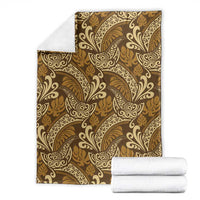 Brown Gold Monstera Blanket Polynesian Tribal Pattern LT01 - Polynesian Pride