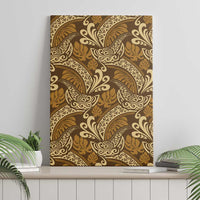 Brown Gold Monstera Canvas Wall Art Polynesian Tribal Pattern LT01 - Polynesian Pride