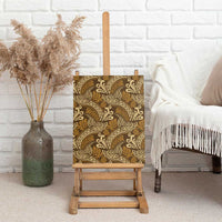 Brown Gold Monstera Canvas Wall Art Polynesian Tribal Pattern LT01 - Polynesian Pride