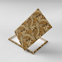 Brown Gold Monstera Canvas Wall Art Polynesian Tribal Pattern LT01 With Frame Gold - Polynesian Pride