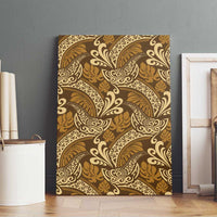 Brown Gold Monstera Canvas Wall Art Polynesian Tribal Pattern LT01 - Polynesian Pride