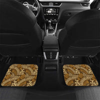 Brown Gold Monstera Car Mats Polynesian Tribal Pattern LT01 Set 2pcs - Back Gold - Polynesian Pride