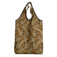 Brown Gold Monstera Grocery Bag Polynesian Tribal Pattern LT01 - Polynesian Pride