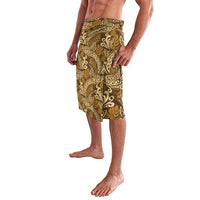 Brown Gold Monstera Lavalava Polynesian Tribal Pattern LT01 - Polynesian Pride