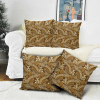 Brown Gold Monstera Pillow Cover Polynesian Tribal Pattern LT01 - Polynesian Pride
