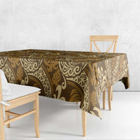 Brown Gold Monstera Tablecloth Polynesian Tribal Pattern LT01 - Polynesian Pride