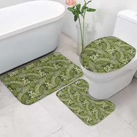 Olive Green Monstera Bathroom Set Polynesian Tribal Pattern LT01 - Polynesian Pride