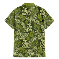 Olive Green Monstera Family Matching Mermaid Dress and Hawaiian Shirt Polynesian Tribal Pattern LT01 - Polynesian Pride