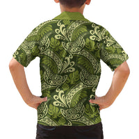 Olive Green Monstera Family Matching Tank Maxi Dress and Hawaiian Shirt Polynesian Tribal Pattern LT01 - Polynesian Pride