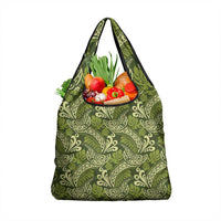 Olive Green Monstera Grocery Bag Polynesian Tribal Pattern LT01 1-pack One Size Green - Polynesian Pride