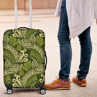 Olive Green Monstera Luggage Cover Polynesian Tribal Pattern LT01 Green - Polynesian Pride