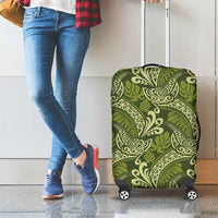 Olive Green Monstera Luggage Cover Polynesian Tribal Pattern LT01 - Polynesian Pride