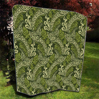Olive Green Monstera Quilt Polynesian Tribal Pattern LT01 - Polynesian Pride