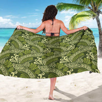 Olive Green Monstera Sarong Polynesian Tribal Pattern LT01 - Polynesian Pride