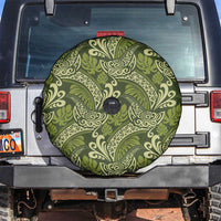 Olive Green Monstera Spare Tire Cover Polynesian Tribal Pattern LT01 Green - Polynesian Pride