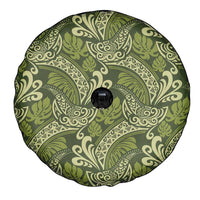 Olive Green Monstera Spare Tire Cover Polynesian Tribal Pattern LT01 - Polynesian Pride
