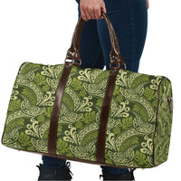 Olive Green Monstera Travel Bag Polynesian Tribal Pattern LT01 - Polynesian Pride