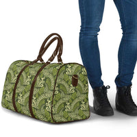 Olive Green Monstera Travel Bag Polynesian Tribal Pattern LT01 - Polynesian Pride