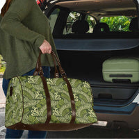 Olive Green Monstera Travel Bag Polynesian Tribal Pattern LT01 - Polynesian Pride