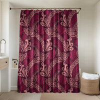 Sweet Pink Monstera Bathroom Set Polynesian Tribal Pattern LT01 Shower Curtain Only Pink - Polynesian Pride