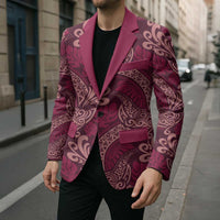 Sweet Pink Monstera Blazer Polynesian Tribal Pattern LT01 - Polynesian Pride