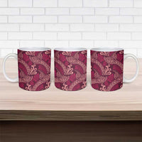 Sweet Pink Monstera Ceramic Mug Polynesian Tribal Pattern LT01 - Polynesian Pride