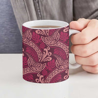 Sweet Pink Monstera Ceramic Mug Polynesian Tribal Pattern LT01 - Polynesian Pride